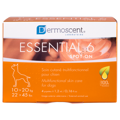 Dermoscent® Essential 6 Spot-On Hond 10-20 kg 4 x 1,2 ml