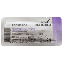 Surgicryl 910 + Cutting Needle 3/8c 24 mm USP 2/0 EP 3 75 cm  15301524