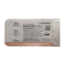 Monocryl Plus + Aiguille Coupante 3/8c 19mm USP 3/0 EP 2 70cm  MCP4424