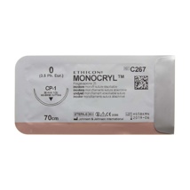 Monocryl Plus MCP267 Snijdend 1/2c 36 mm USP 0 EP 3,5 Ongekleurd 70 cm