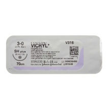 Vicryl Plus VCP316H Ronde 1/2c 26 mm USP 3/0 EP 2 Violet 70 cm